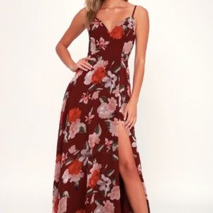 Red Floral Maxi Dress